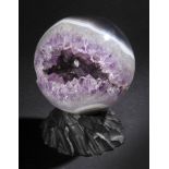 *Amethyst Sphere on custom base. This beautiful and large sphere is composed of deep Amethyst