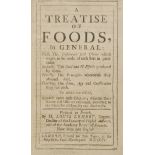 Lemery (Louis). A Treatise of Foods, in General, 1st English edition, 1704, advertisement leaf at