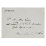 *Chaplin (Charles, 1889-1997). Autograph envelope signed, 'Charlie Chaplin', circa 1930s, embossed