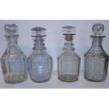 *Decanters. A mixed collection of seventeen Georgian and later glass decanters, various forms and