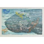 *Leech (Gwyneth, 1959). Salt Sea Fossil Sea, 1989, colour lithograph, signed and dated lower