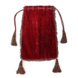 *King George IV. A crimson velvet ceremonial bag carried by Lord Charles Cavendish-Bentinck at the