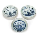 *Tek Sing Cargo. Three 19th-century Chinese blue and white porcelain dishes recovered from the wreck