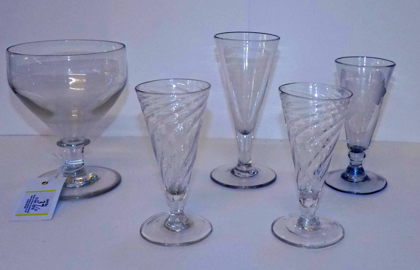 *Glasses. A mixed collection of Georgian drinking glasses, various forms and styles (10) - Image 2 of 2