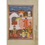 *Kashmir School. Bahram Gur and the dragon, circa 1820, gouache on thin paper, contemporary