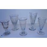 *Glasses. A mixed collection of Georgian drinking glasses, various forms and styles (10)