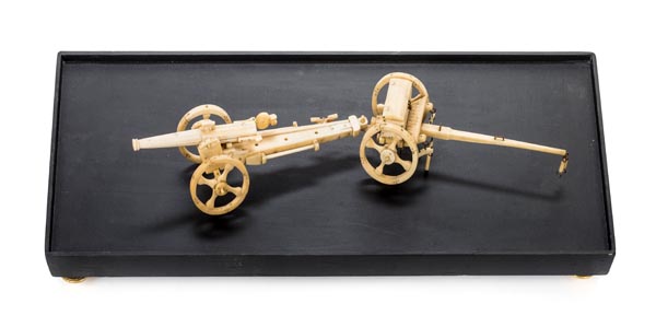 *Prisoner of War. A Napoleonic bone prisoner of war work gun carriage, the two-wheel field gun