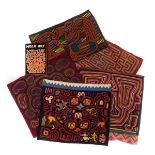 *Mola. A collection of five mola, panels, early 20th Century, five cotton panels with reverse