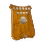 *Trophy. A mid-20th century wooden trophy shield for the London to Brighton Walk, with large
