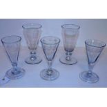 *Glasses. A mixed collection of eight Georgian wine glasses, various forms and sizes (8)
