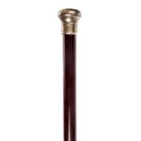 *Walking Cane. A 19th century walking stick, the snakewood shaft with steel handle engraved in