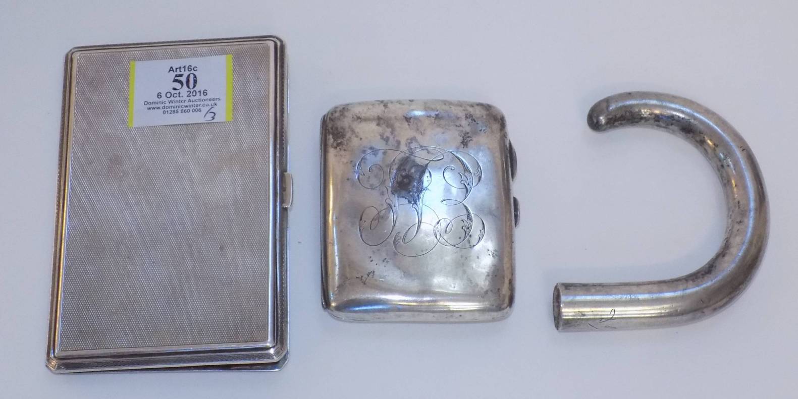 *Cigarette Case. An Art Deco heavy gauge silver cigarette case by Thomas William Lack, London