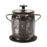 *Liberty & Co. A Tudric pewter biscuit barrel designed by Archibald Knox for Liberty & Co, of