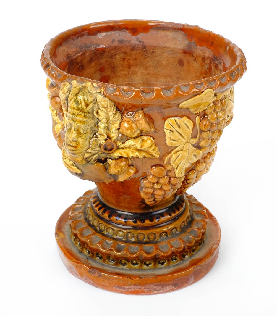 *Bideford. A Bideford pottery pedestal bowl by George Fishley, circa 1890, modelled with acorns, - Image 2 of 5