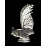 *Lalique (Rene, 1860-1945). Coq nain, after 1978, clear and frosted glass with moulded relief