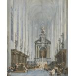 *Roberts (David, 1796-1864). St. Paul's, Antwerp, watercolour over pencil on card, laid down onto