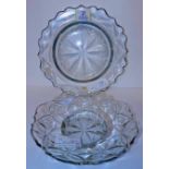 *Stand. A George III glass stand, circa 1770, with elliptical cutting and wavy rim, 22.5cm diameter,