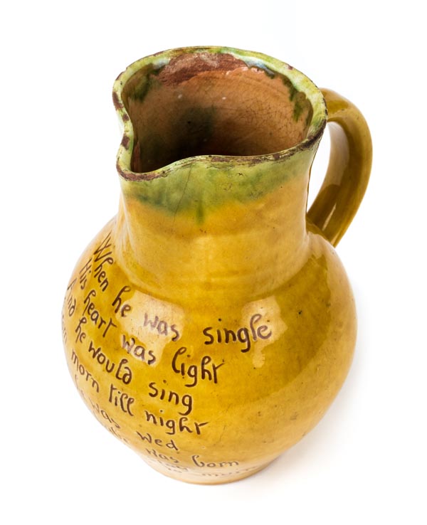 *Bideford. A Bideford pottery jug by Edwin Beer Fishley, circa 1890, yellow and green glaze
