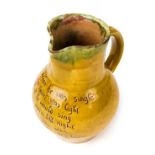 *Bideford. A Bideford pottery jug by Edwin Beer Fishley, circa 1890, yellow and green glaze