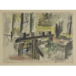 *Lloyd (Reginald J., 1926-). Rectory Sluice Gate, Much Hadham, 1955, pen & black ink and watercolour