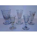 *Glasses. A mixed collection of Georgian drinking glasses, various forms and styles (10)