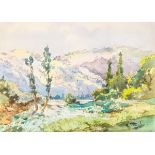 *Thornley (William Georges, 1857-1935). Summer landscape in Southern France, pencil and watercolour,