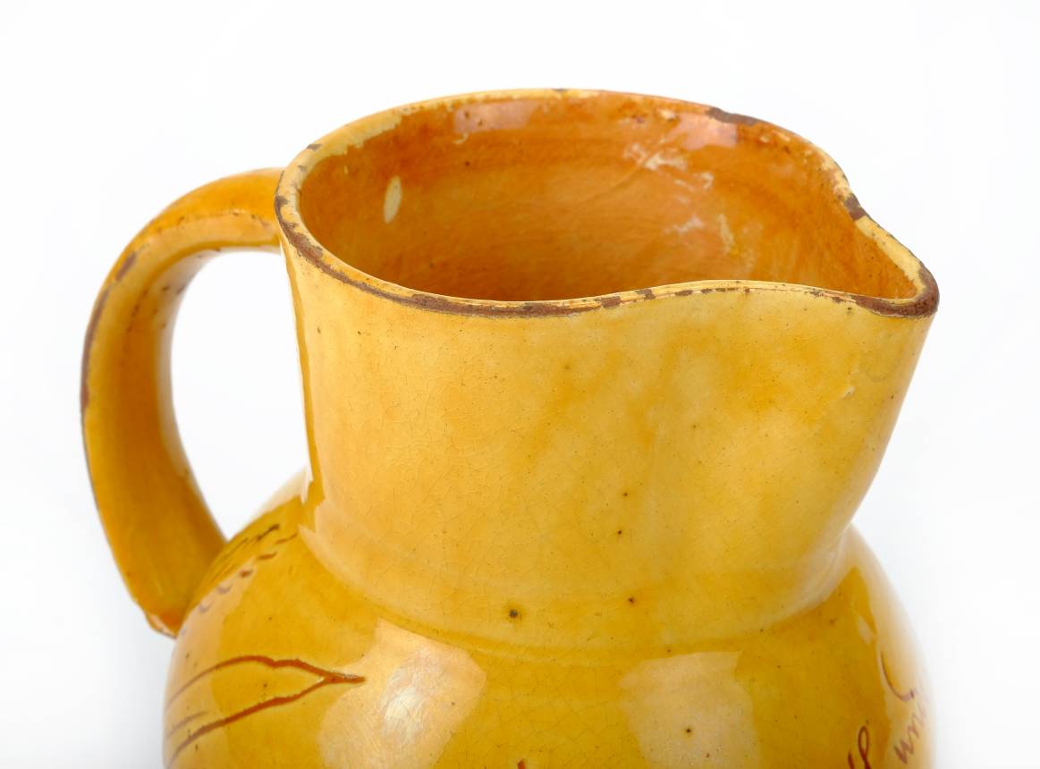 *Bideford. A Bideford pottery jug by Edwin Beer Fishley, circa 1890, yellow glaze incised with wheat - Image 4 of 8