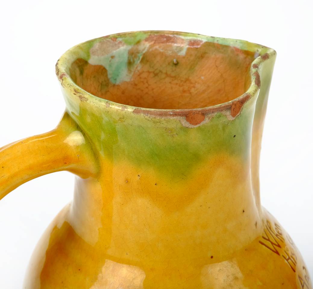 *Bideford. A Bideford pottery jug by Edwin Beer Fishley, circa 1890, yellow and green glaze - Image 5 of 6