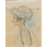 Sulpis (Emile, 1856-1943). Album containing 30 coloured chalk or pastel studies of young women by