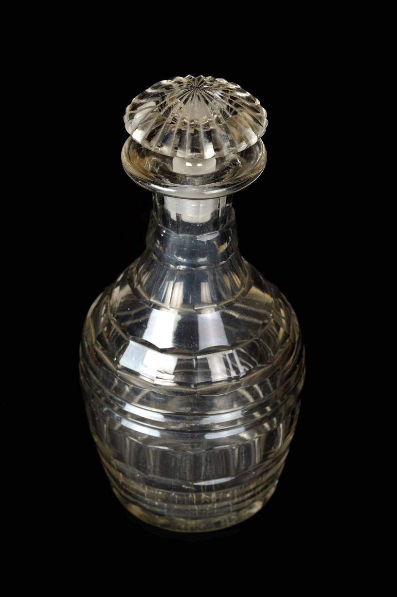 *Decanters. A set of four George III glass decanters, each of mallet form with slice cut decoration, - Image 3 of 4