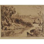 *Haden (Sir Francis Seymour, 1818-1910). Windsor, 1878, etching printed in sepia on wove paper, a