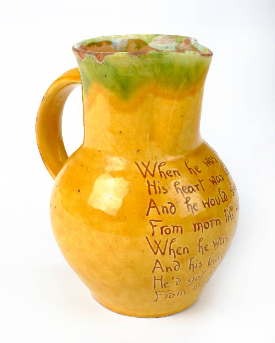 *Bideford. A Bideford pottery jug by Edwin Beer Fishley, circa 1890, yellow and green glaze - Image 2 of 6