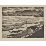 *@Nevinson (Christopher Richard Wynne, 1889-1946). Barmouth Estuary, etching and drypoint on pale