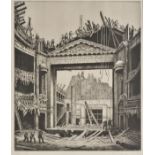 *Strang (Ian R.E., 1886-1952). The Demolition of the Empire Theatre, 1927, etching, a rich dark