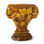 *Bideford. A Bideford pottery pedestal bowl by George Fishley circa 1890, modelled with acorns,