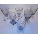 *Glasses. A mixed collection of six Georgian drinking glasses, various forms and sizes (6)