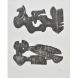 *Moore (Henry, 1898-1986). Two black forms: Metal Figures, 1973, lithograph on T. H. Saunders