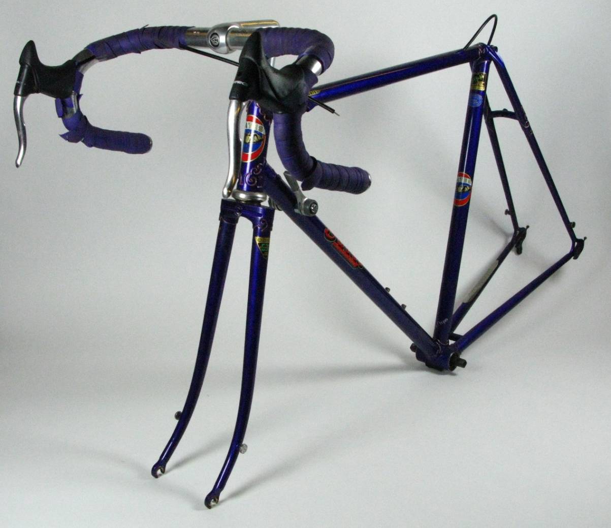 *Bates 'Volante' Bicycle Frame. Dating circa 1990, and finished in purple enamel, with a 22-inch