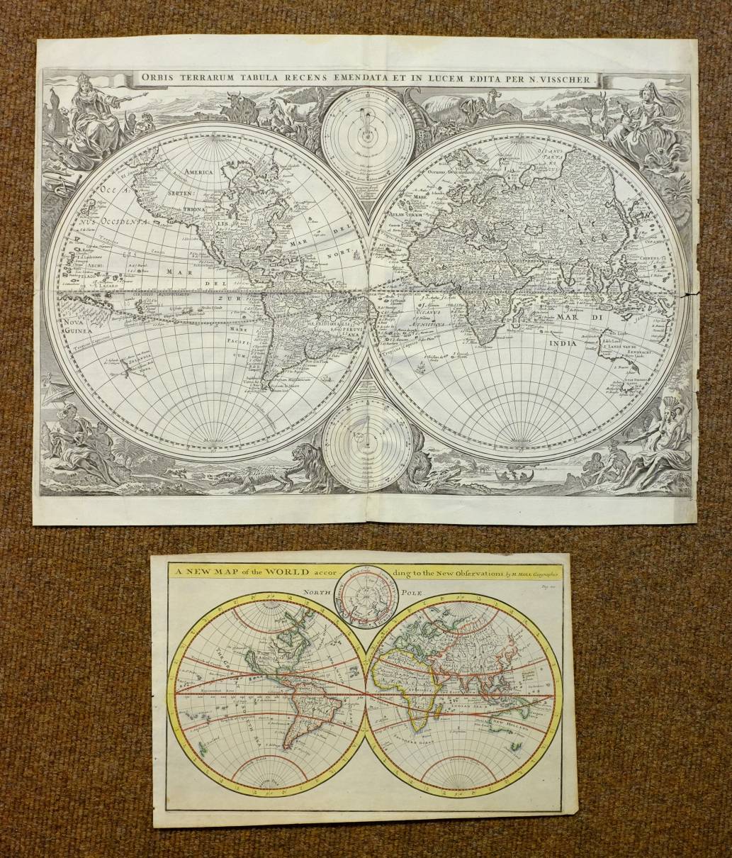 World. Visscher (Nicholas J.), Orbis Terrarum Tabula Recens Emendata et in Lucem Edita per N. - Image 2 of 5