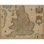 JOANNEM IANSSONIUM "Anglia Regnum", a map of England and Wales, with hand-coloured borders and