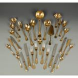A CANTEEN OF CHRISTOFLE GILT METAL CUTLERY, settings for ten people. See illustration