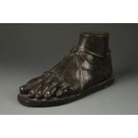 AFTER THE ANTIQUE: A PATINATED METAL ELECTROTYPE MODEL OF A FOOT, 20th century, 11.5"