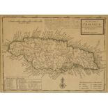 HERMAN MOLL "The Island of Jamaica", a printed map, 8" x 11"