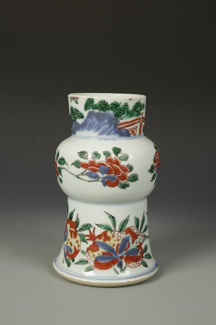 A CHINESE WUCAI GU VASE FRAGMENT, 9.5" high