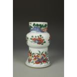 A CHINESE WUCAI GU VASE FRAGMENT, 9.5" high