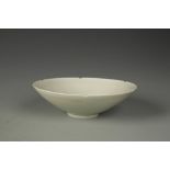 A CHINESE QINGBAI SHALLOW BOWL with a foliate rim, Song-Yuan, 7.75" dia.