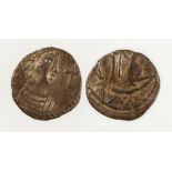 ANGLO-SAXON, SECONDARY SCEATTA, SERIES K ('KENT'), TYPE 33, C.710-C.760 A.D. Diademed bust with