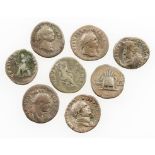 ROMAN EMPIRE. VESPASIAN, 69-79 A.D. AR DENARIUS. Various reverse types. (8 coins)