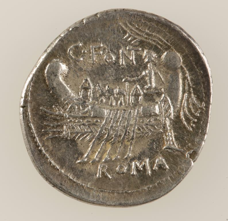 ROMAN REPUBLIC. C. FONTEIUS, 114-113 B.C. AR DENARIUS. Janiform of Dioscuri, 'S' to left, mark of