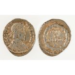 JULIAN II, 360-63 A.D. AR SILIQUA. Draped bust right, 'VOTIS V MVLTIS X' within wreath on reverse.